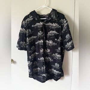 Chaps Black and White Tropical Shirt xxl